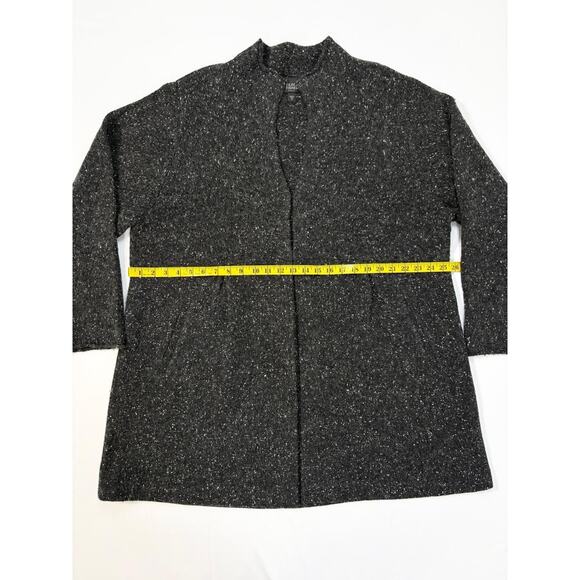 EILEEN FISHER Womens Black 100% Wool Long Cardigan Sweater Size 2XL - Picture 9 of 13